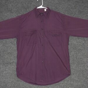 Nantucket USA Shirt Mens M Purple Button Down Long Sleeve Oxford Silky Blend
